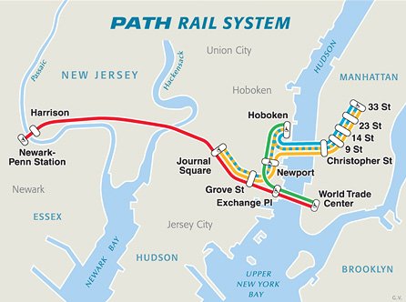 El metro Path, útil para llegar al aeropuerto de Newark