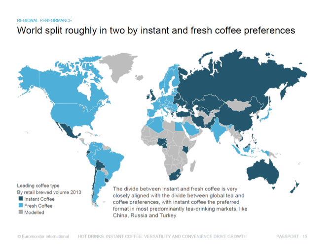 Mapa del consumo de café