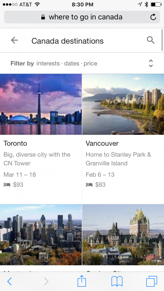 Google planifica viajes directamente desde el buscador